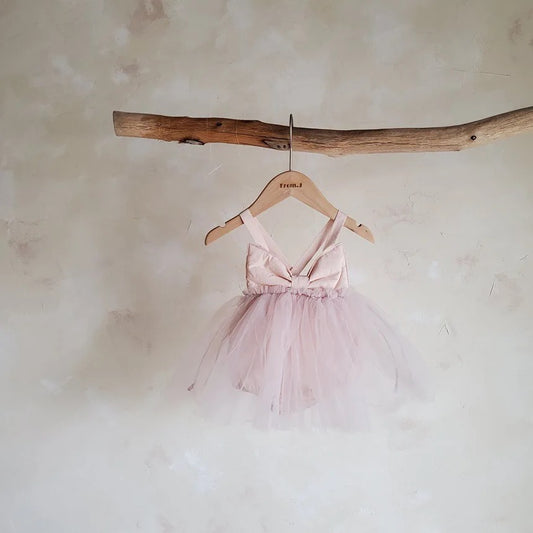 Pink Bow Romper Dress