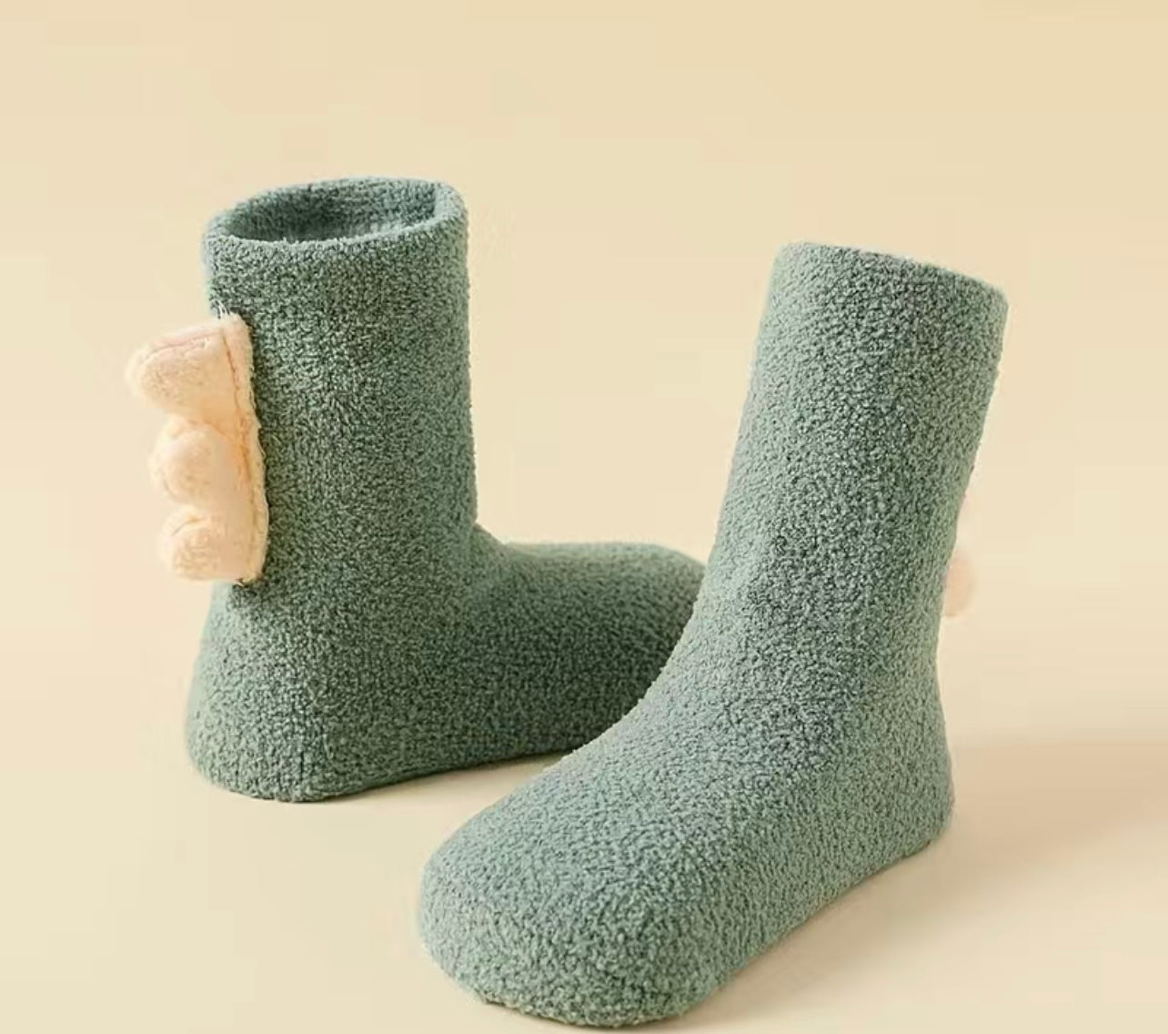 Green Anti-Skid Dino Socks