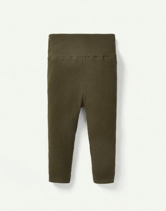 Army Green Ribbed Lounge Bottoms