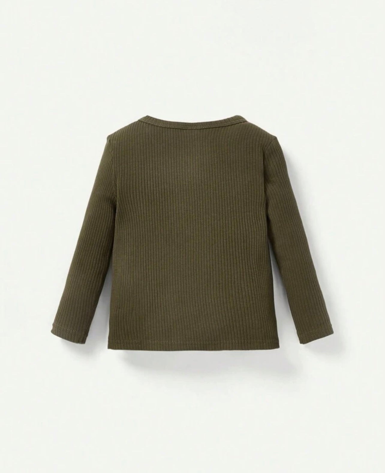 Army Green Ribbed Lounge Top