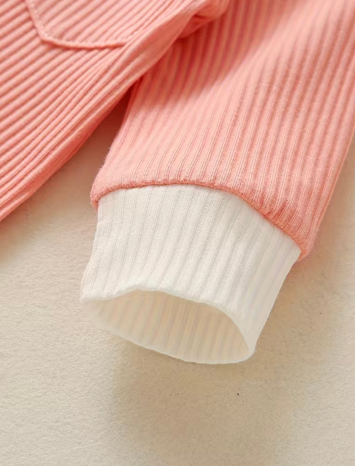 Pink Ribbed Button Onesie
