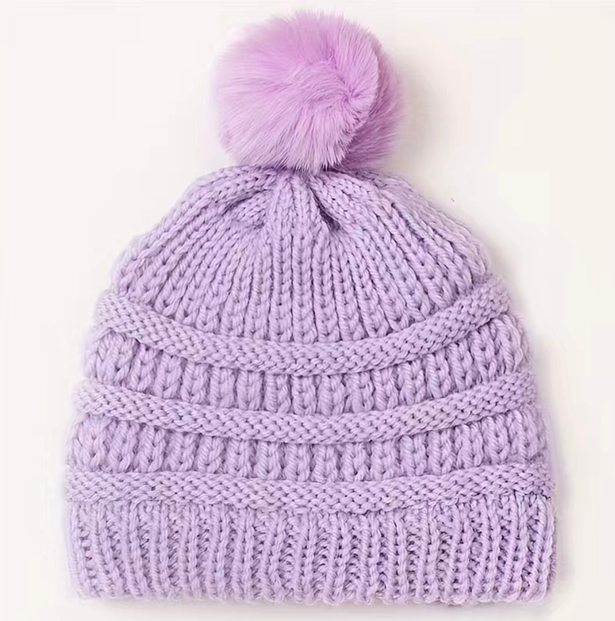 Knitted Puff Ball Hat